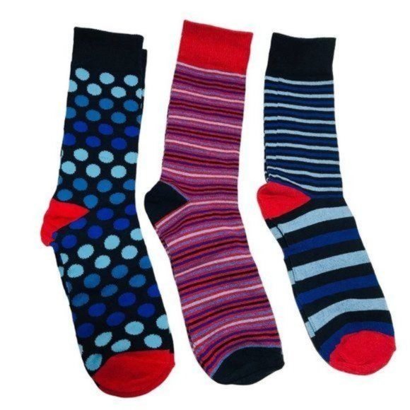 CARNABY SOCK CO W1 London Striped Men's Socks - 3-Pack Gift Set (Size 8-12) - Picture 1 of 6